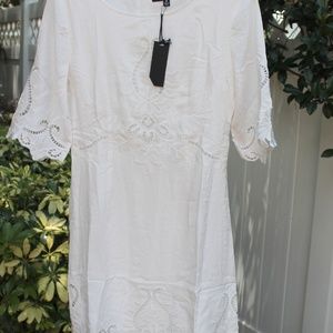 58WD CLASSY DAINTY QUARTER SLEEVE IVORY DRESS  NEW